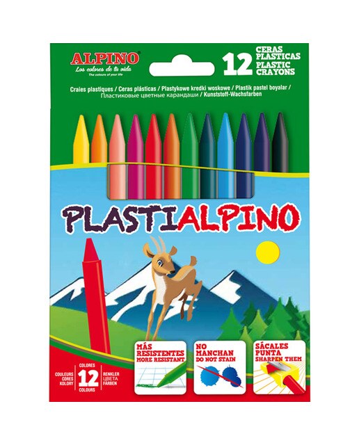 Imagem 0 de Pack com 12 lápis de Cera coloridos Plastialpino Alpino