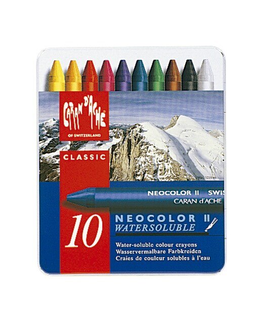 Lápis de Cera Aguarelável Neocolor II 10 Sortidos Caran d'Ache Multicolor - Artigo Sortido. Envio realizado de forma aleatória Multicolor-1