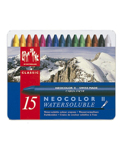 Lápis de Cera Aguarelável Neocolor II 15 Sortidos Caran d'Ache Multicolor - Artigo Sortido. Envio realizado de forma aleatória Multicolor-1