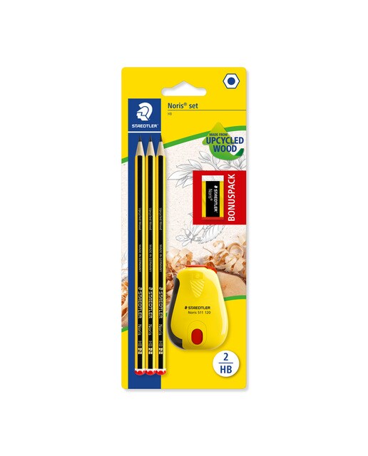 Pack com 3 Lápis de Grafite Noris 120 HB e Acessórios Edição Aniversário Grafite-1
