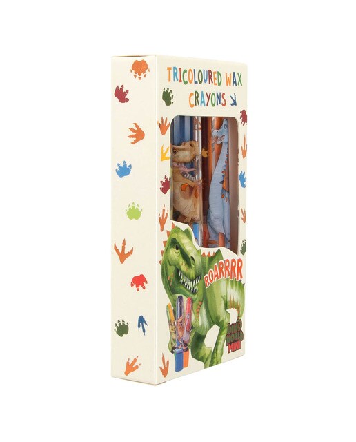 Conjunto de lápis de cera tricolor Dino World 3