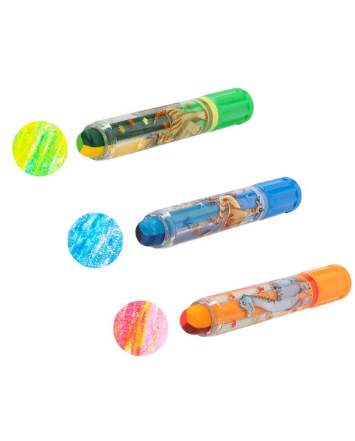 Conjunto de lápis de cera tricolor Dino World 4