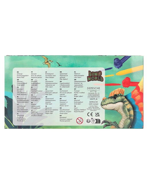 Lápis de cera com figuras dino Dino World 6