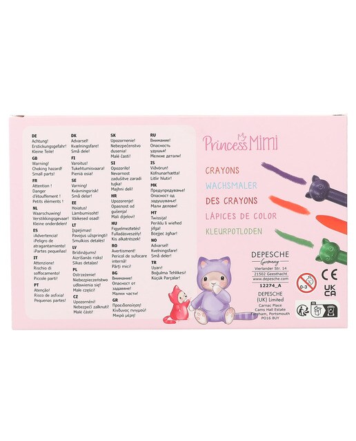 Lápis de cera com figura gato Princess Mimi 4