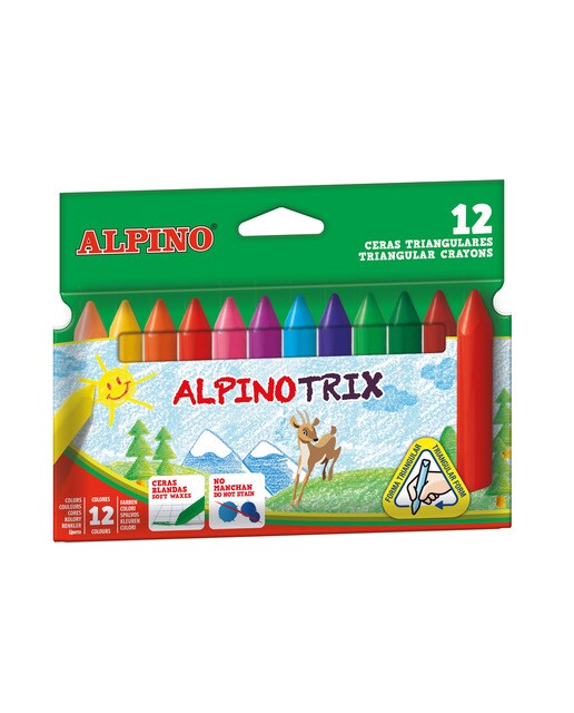 Estojo 12 lápis de cera Trix Alpino 1