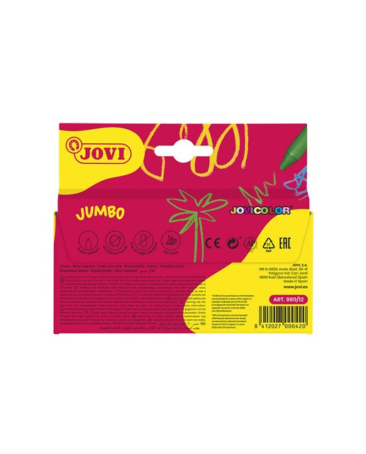 12 Lápis de Cera Jumbo Jovi Multicolor Multicolor-2