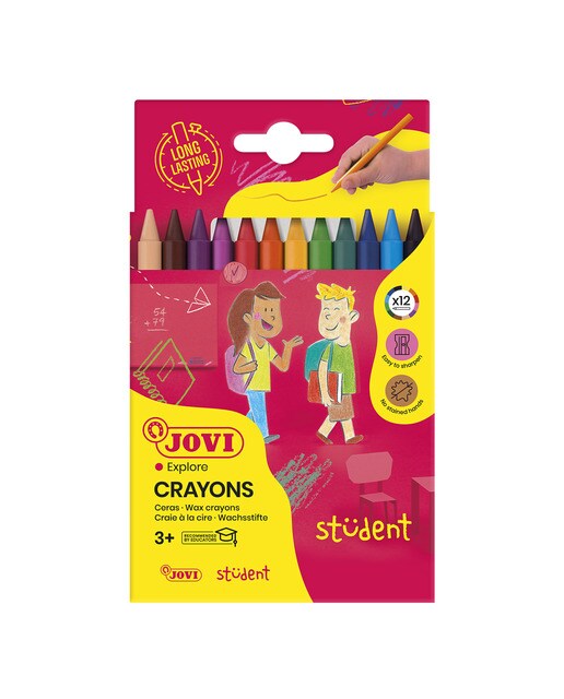 CRAYONS STUDENT 12 lápis de cera Jovi Multicolor Multicolor-1