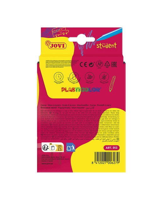 CRAYONS STUDENT 12 lápis de cera Jovi Multicolor Multicolor-2