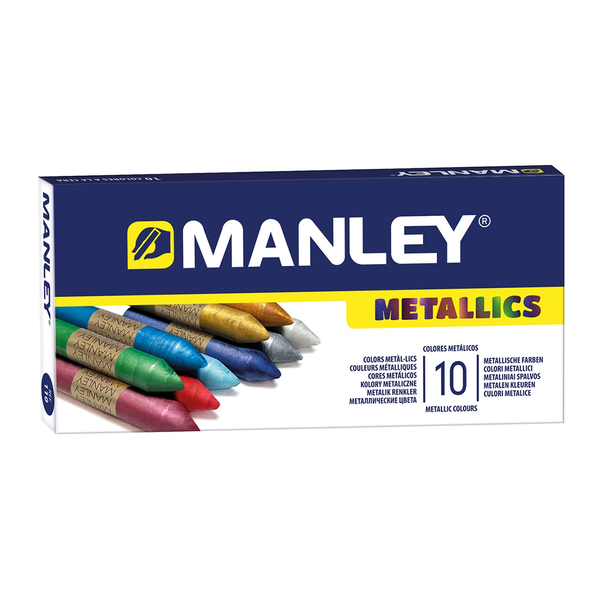 Imagem 0 de Lápis de cera Manley Case 10 cores metálicas