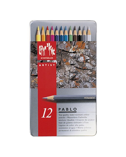 Lápis de Cor Aguareláveis Pablo 12 Unidades Caran d'Ache Multicolor Multicolor-1