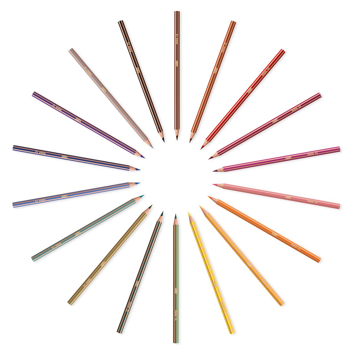 Pack 24 lápices de colores para niños para colorear Kids evolution stripes BIC 4
