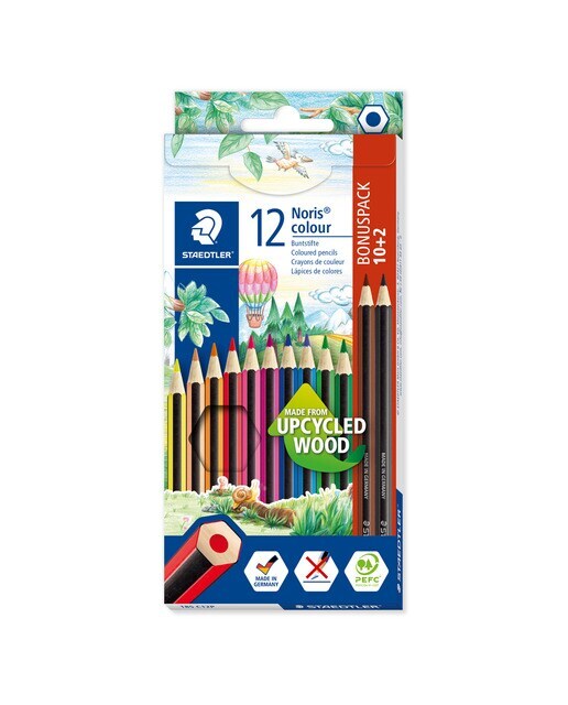 12 Lápices de Color NORIS COLOUR Steadtler (10 + 2 gratis)
