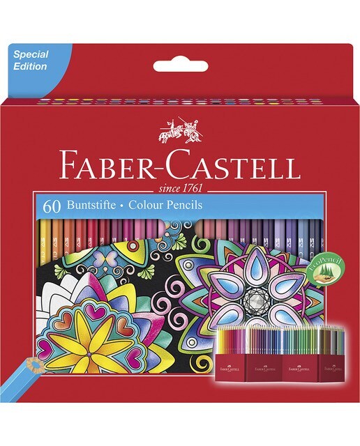 Pack Faber Castell con 60 Lápices Colores Surtidos
