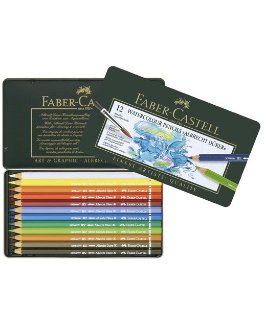 Estojo de Metal 12 Lápis Aguareláveis Albrecht Dürer Faber Castell Multicolor-1