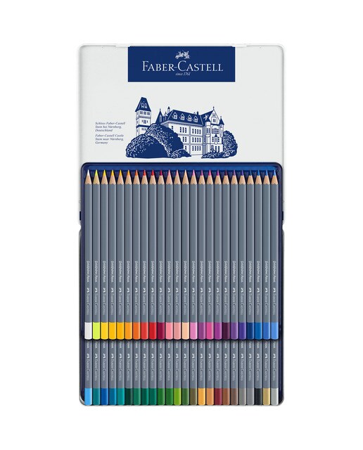 Imagem 0 de Estojo de Metal Goldfaber Faber-Castell com 48 Lápis Aguareláveis