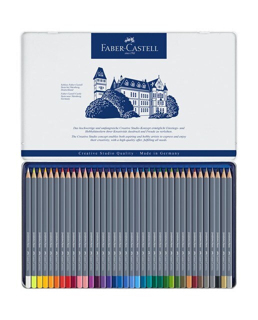 Caja de metal con 36 Lápices Acuarelables Goldfaber Faber-Castell