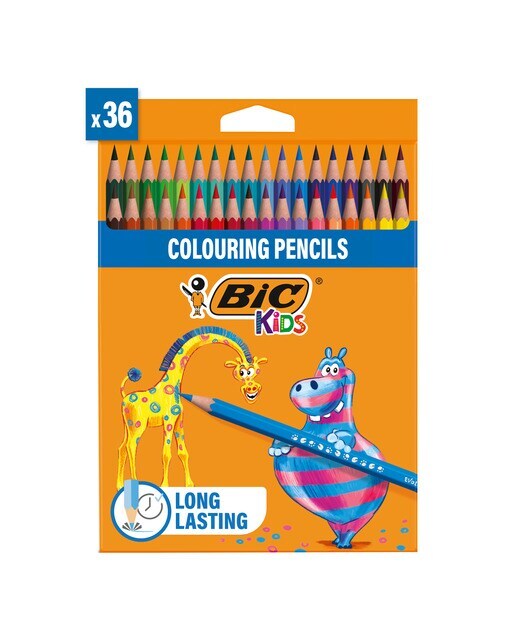 Pack 36 lápices de colores para niños para colorear kids evolution BIC