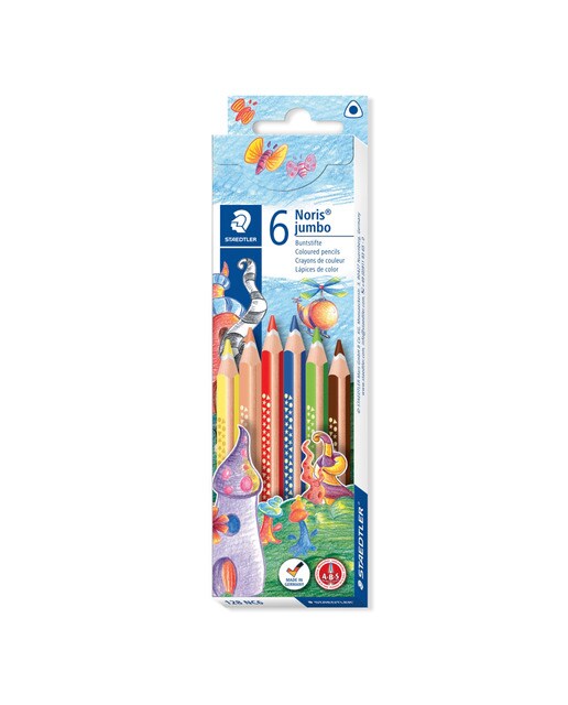 6 Lápis de Cor Staedtler Noris Club 128 Triangular Jumbo 1