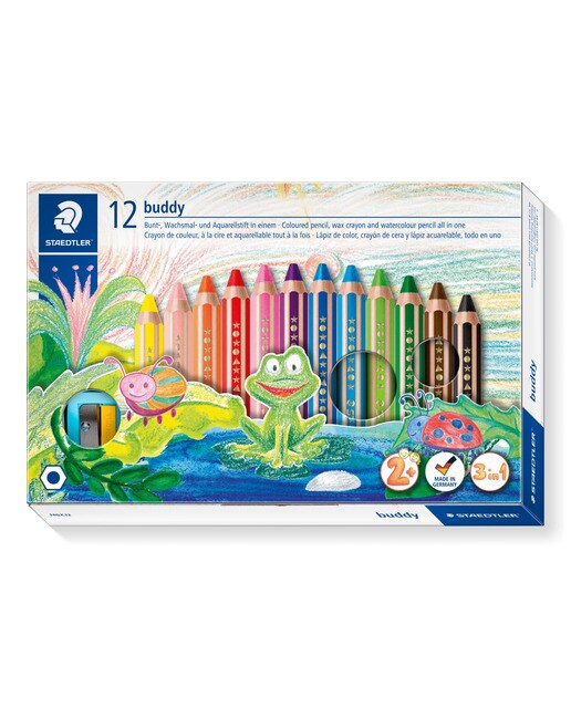 12 Lápis de Cor Staedtler Buddy 3 em 1 1