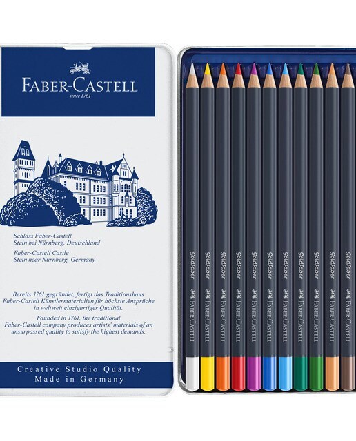 Caja de metal 12 Lápices Permanente Goldfaber Faber Castell Multicolor