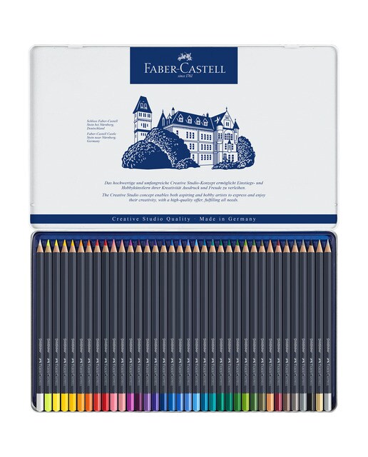 Imagem 0 de Estojo de Metal com 36 Lápis Permanentes Goldfaber Faber Castell Multicolor