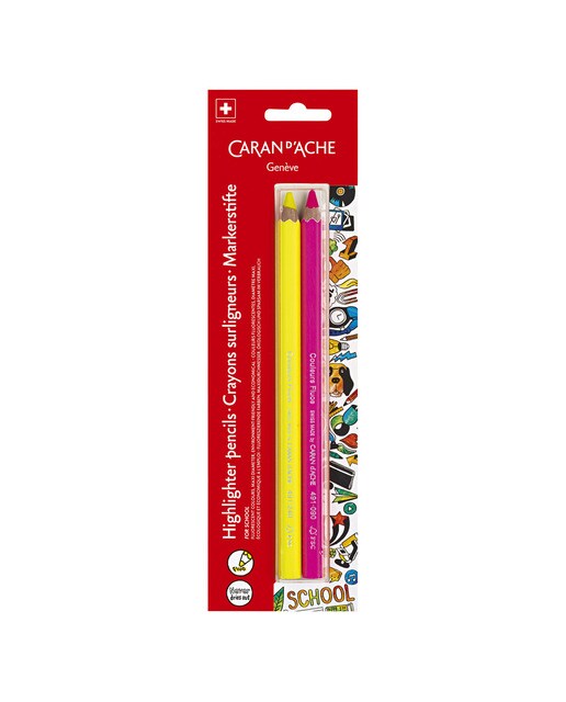 Lápiz Fluorescente School Line Caran d'Ache Rosa Amarillo Multicolor-1