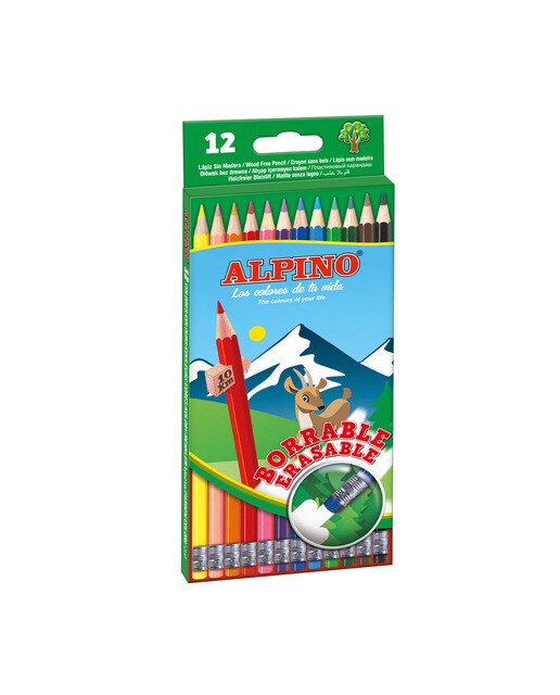 Estojo de 12 Lápis de Cor Apagáveis Alpino 1