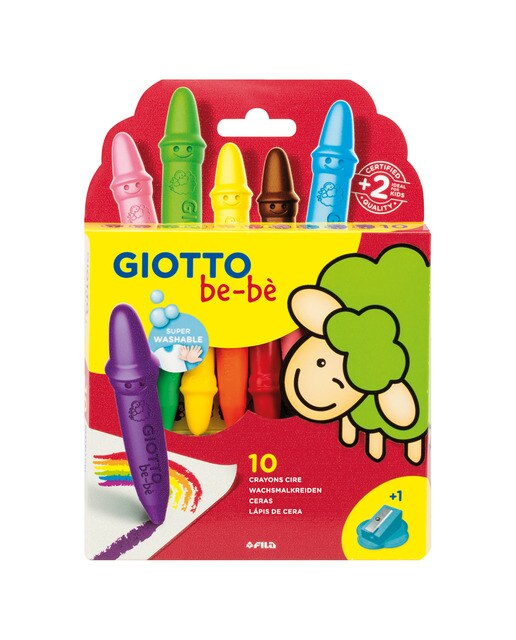 Imagen 0 de Pack 10 súper ceras + sacapuntas Giotto Be-Bè