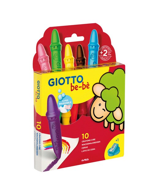 Pack 10 súper ceras + sacapuntas Giotto Be-Bè 2