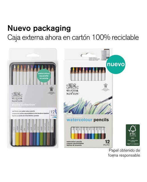 Conjunto de 12 Lápis Aguareláveis Winsor&Newton 2