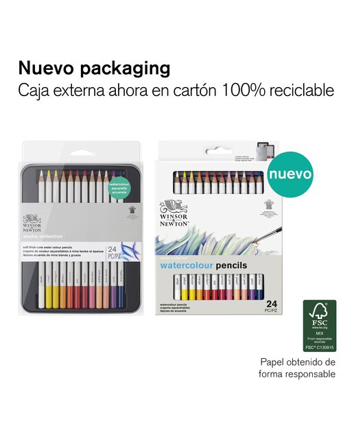 Conjunto de 24 Lápis Aguareláveis Winsor&Newton 2