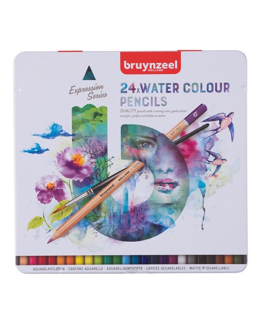Imagen 0 de Caja metálica con 24 Colores Acuarelables Expression Bruynzeel Multicolor