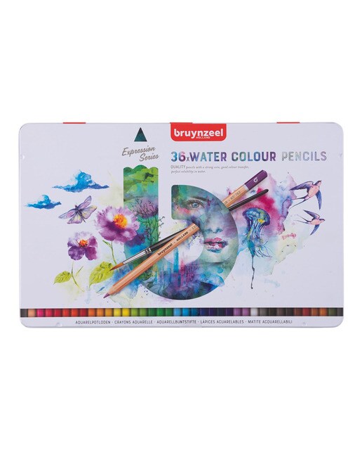 Imagen 0 de Caja metálica con 36 Colores Acuarelables Expression Bruynzeel Multicolor