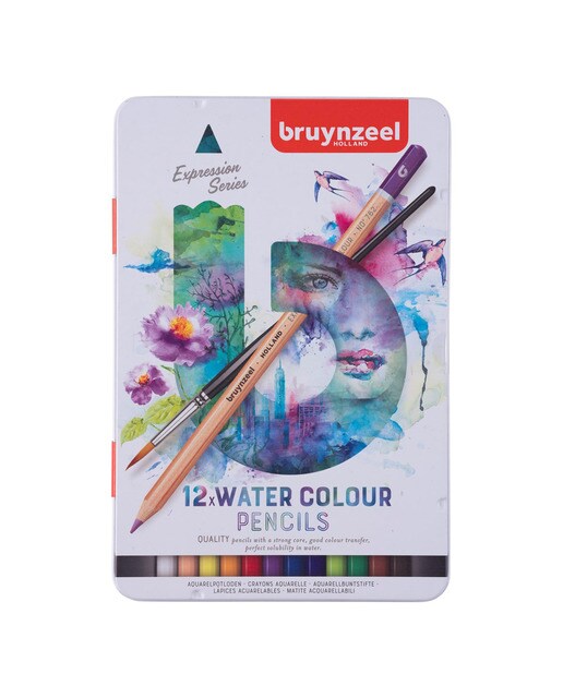 Imagen 0 de Caja metálica con 12 Colores Acuarelables Expression Bruynzeel Multicolor