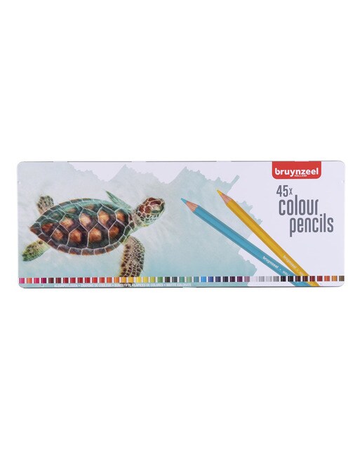 Imagen 0 de Caja de metal con 45 lápices de colores Tortuga Bruynzeel multicolor