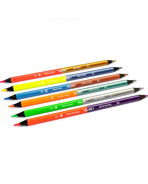 Pack 6 Lápices Bicolor Fuo&Metal MILAN. Multicolor-3