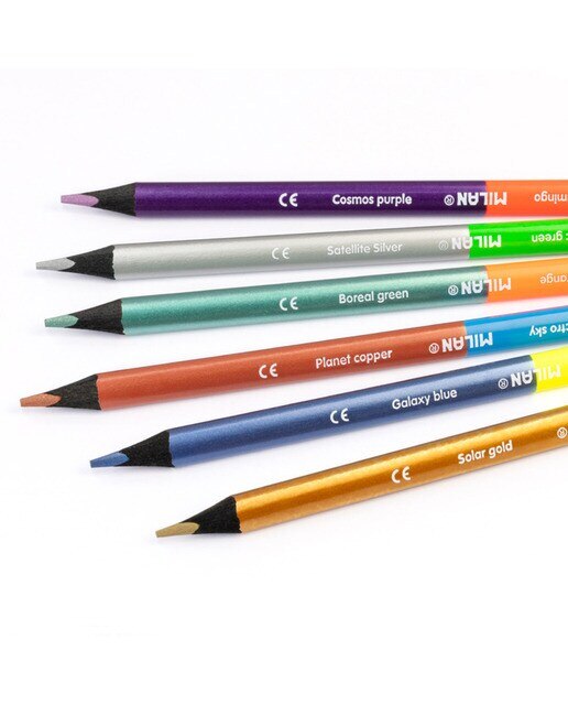 Pack 6 Lápices Bicolor Fuo&Metal MILAN. Multicolor-4