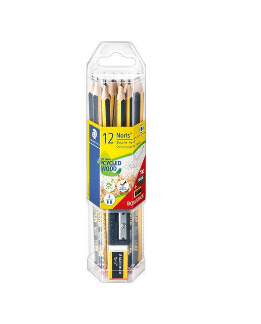Pack com 12 Lápis Grafite Noris HB + Borracha 1