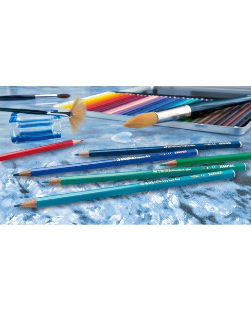 Caixa de Metal de 24 Lápis de Cor Aguareláveis Aquacolor Multicolor-4