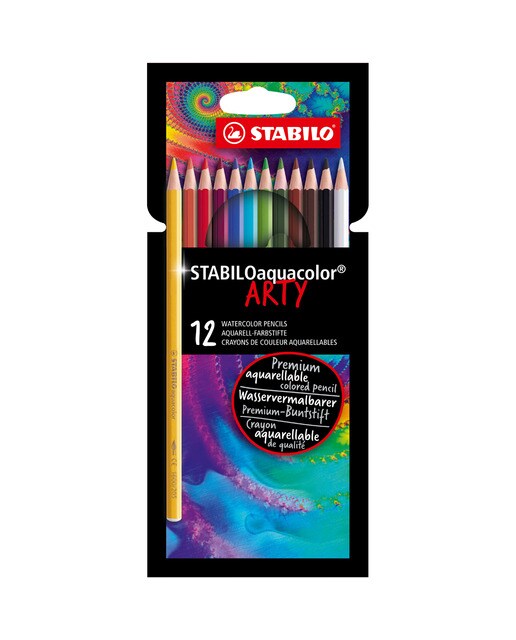 Estojo ARTY de 12 Lápis de Cores Aguareláveis Aquacolor - Multicolor Multicolor-1