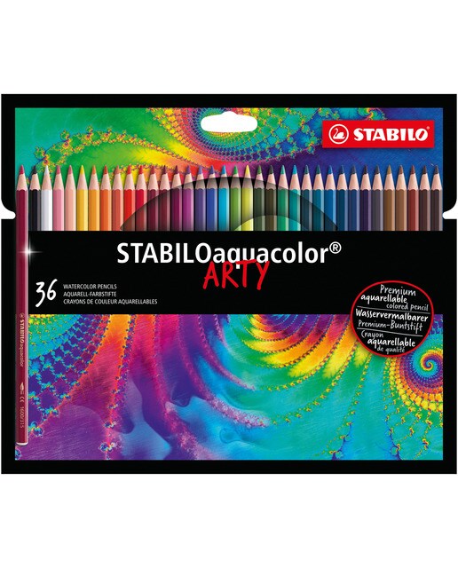 Pack ARTY de 36 Lápices de Color Acuarelable aquacolor STABILO Multicolor Multicolor-1