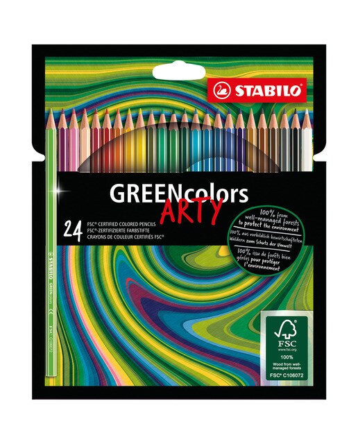 Estojo ARTY de 24 Lápis de Cor com Certificado FSC GREENcolors - Multicolor Multicolor-1