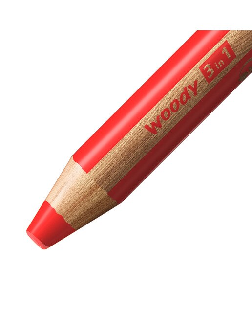 Lápis Colorir Multiusos Woody 3 em 1 vermelho-carmim 2