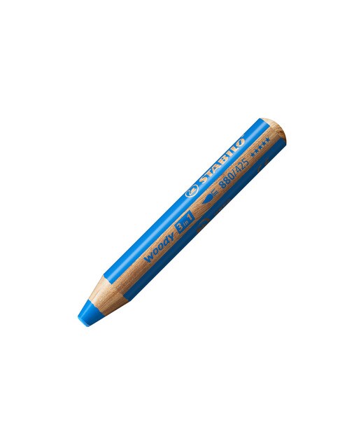 STABILO - Lápiz Colorear Multiuso STABILO Woody 3 en 1 Azul.