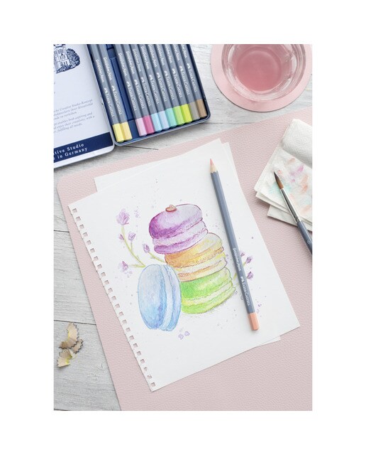 Estojo de Metal com 12 Lapiseiras Aguareláveis Tons Pastel Goldfaber Aqua 5