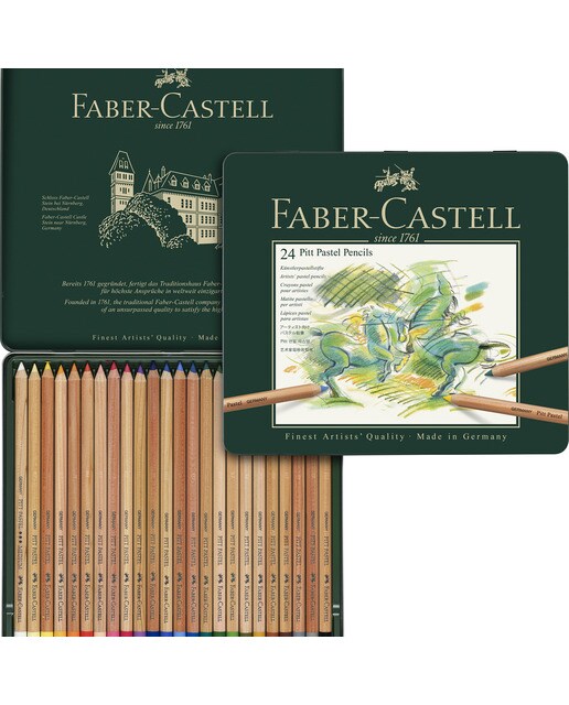 Estojo de Metal com 24 Lápis Pastel Pitt Multicolor-3