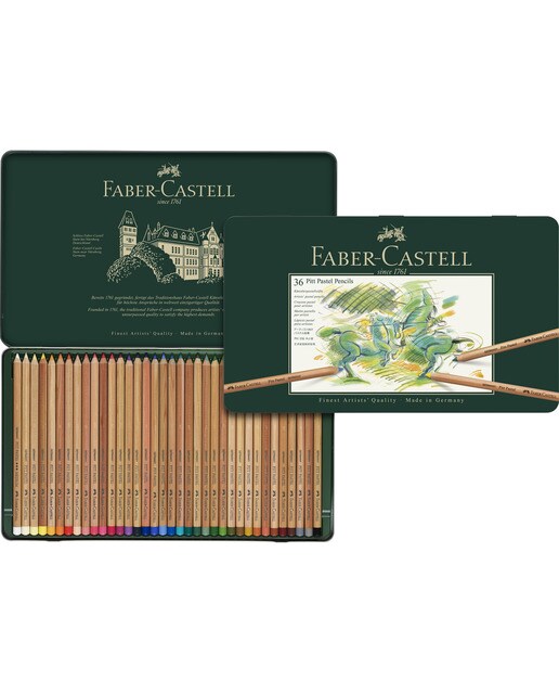 Estojo de Metal com 36 Lápis Pastel Pitt Multicolor-3