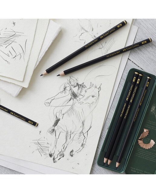 Conjunto de 6 Lápis Pitt - Graphite Matt Preto-5