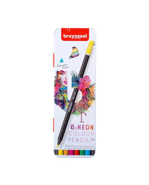 Conjunto Metálico de 6 Lápis de Cores Expression - Colores Neón Multicolor-1