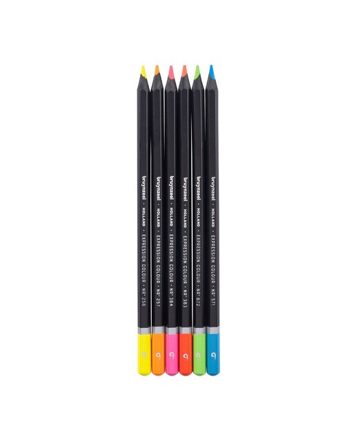 Conjunto Metálico de 6 Lápis de Cores Expression - Colores Neón Multicolor-2
